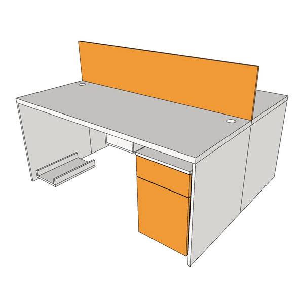 Reteks équipements - Mobilier double bureau avec séparation et multiples  rangements